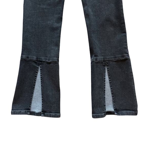 Express Jeans Women's Sz 2S 2 Short Black Skyscraper Mid Rise Flare Slit bootcut - Picture 14 of 14